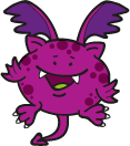 cartoon purple monster with wings